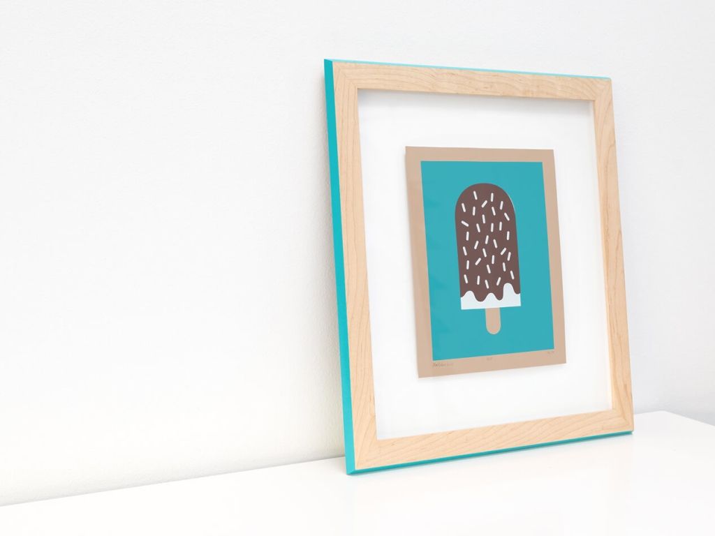popsicle print in custom frame